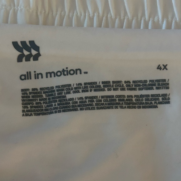 All In Motion Skort Swim Athletic Shorts UPF50+ Zipper Pockets New Size 4X - Picture 5 of 10